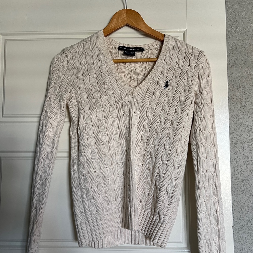 Ralph Lauren Ivory Cable Knit Sweater